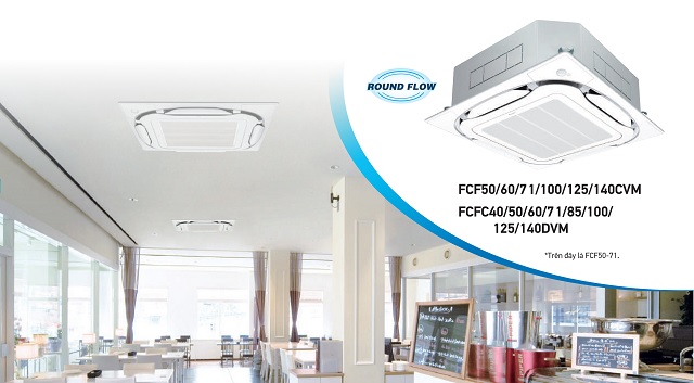 Chuẩn mực mới từ dàn lạnh Cassette FCF100CVM thổi gió đồng nhất 360 độ