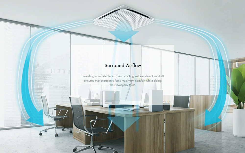 Âm trần cassette Kiriu cải thiện trải nghiệm làm mát không gió lùa lên tầm cao mới