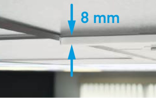 Mặt nạ điều hòa chỉ cao hơn trần lưới thạch cao khoảng 8mm