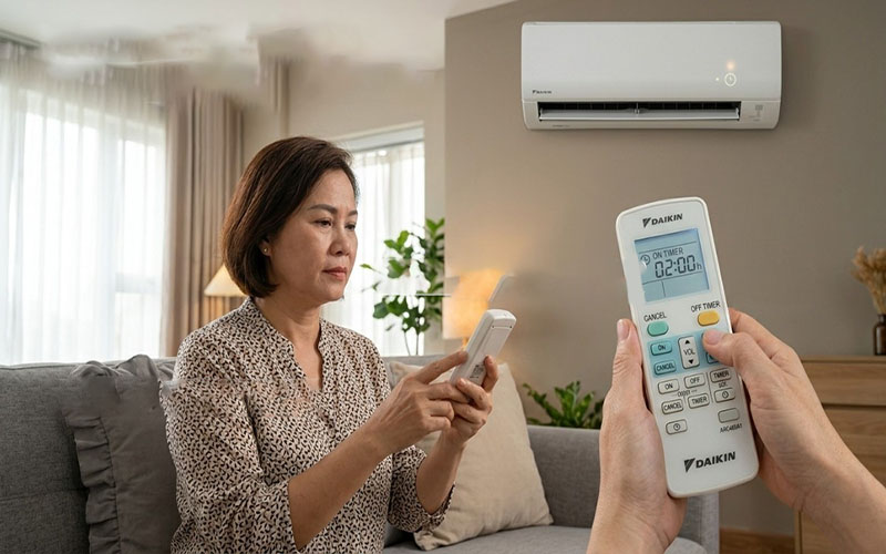cách hẹn giờ tắt điều hòa